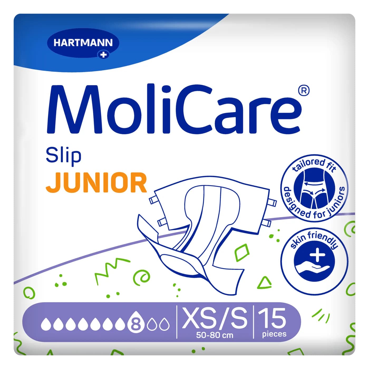 Molicare Slip Junior Νο XS/S 8 σταγόνων 15τεμ.