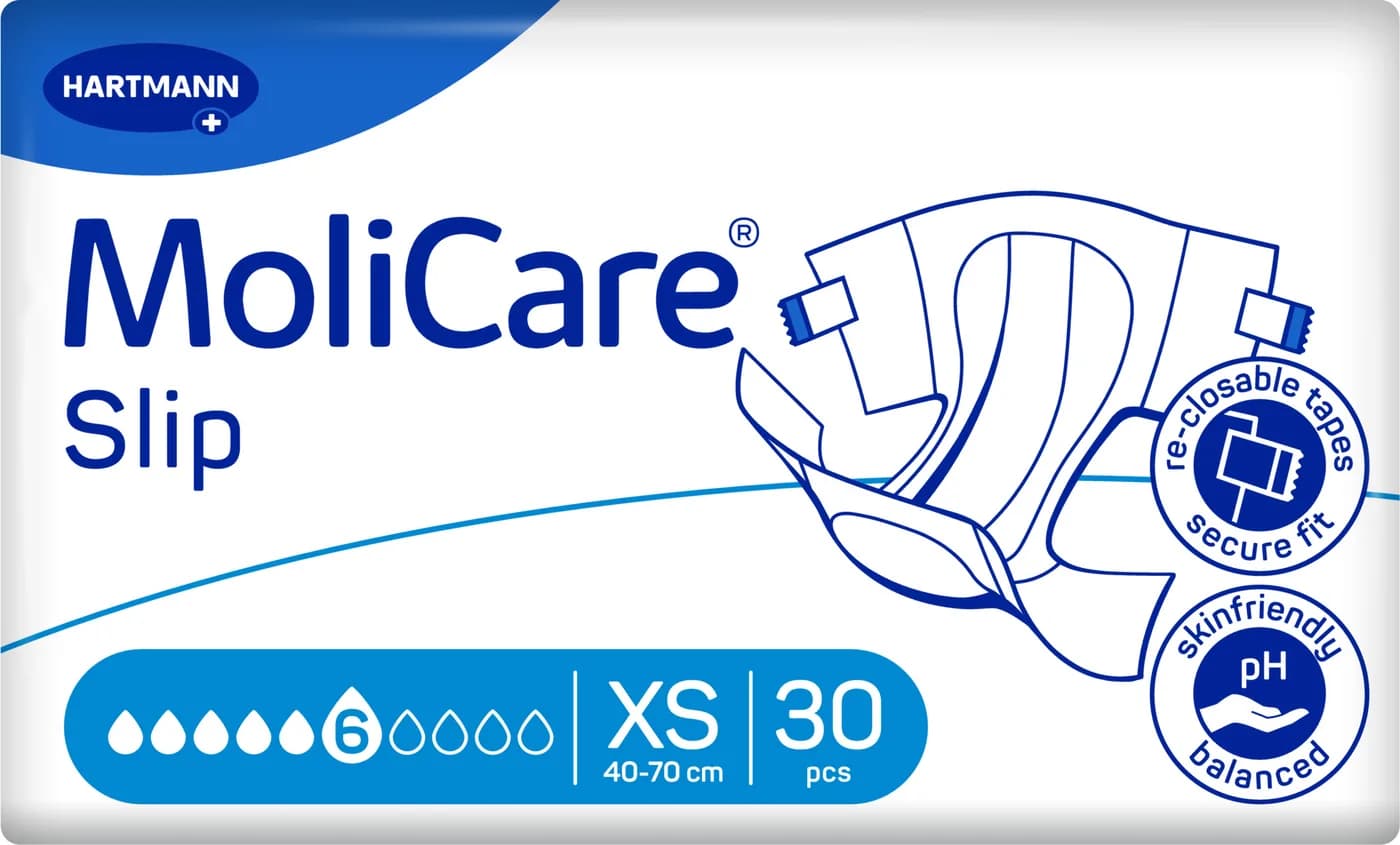 MoliCare Slip Extra plus Πάνες ημέρας XS 6 σταγόνων 30 τεμ.