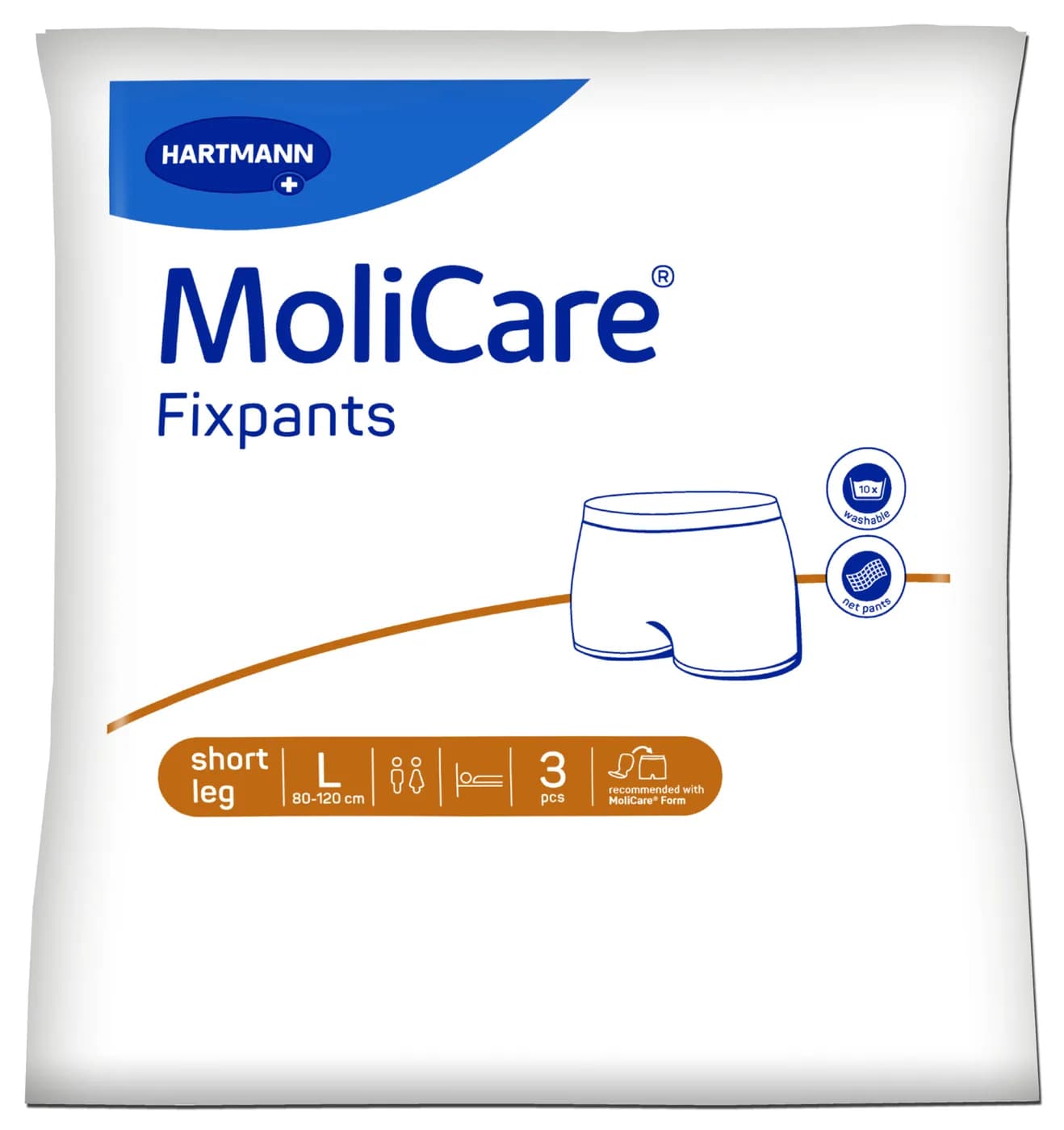 MoliCare Fixpants δικτυωτά ελαστικά κιλοτάκια short leg Large 3τεμ.