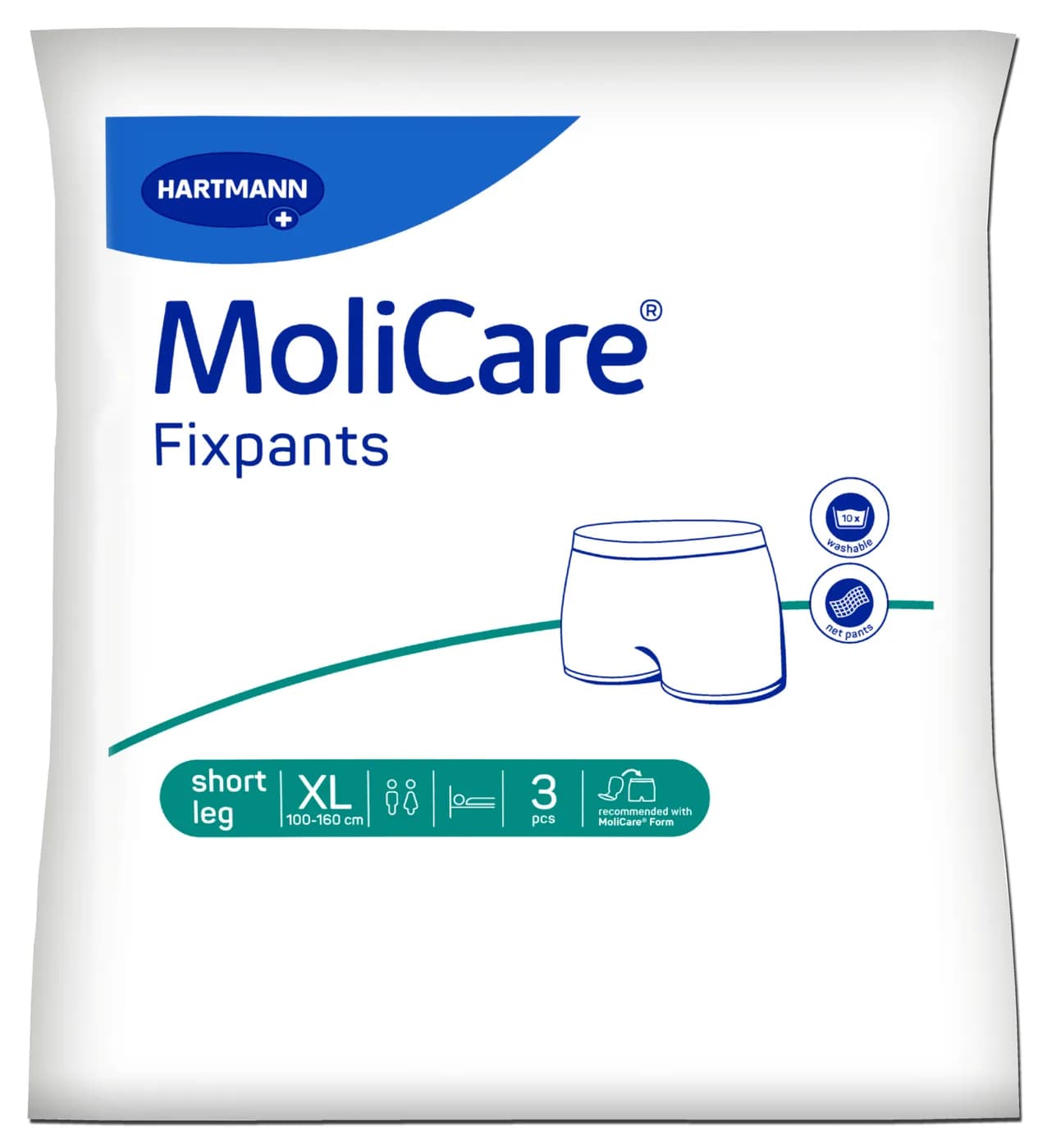 MoliCare Fixpants δικτυωτά ελαστικά κιλοτάκια short leg XLarge 3τεμ.