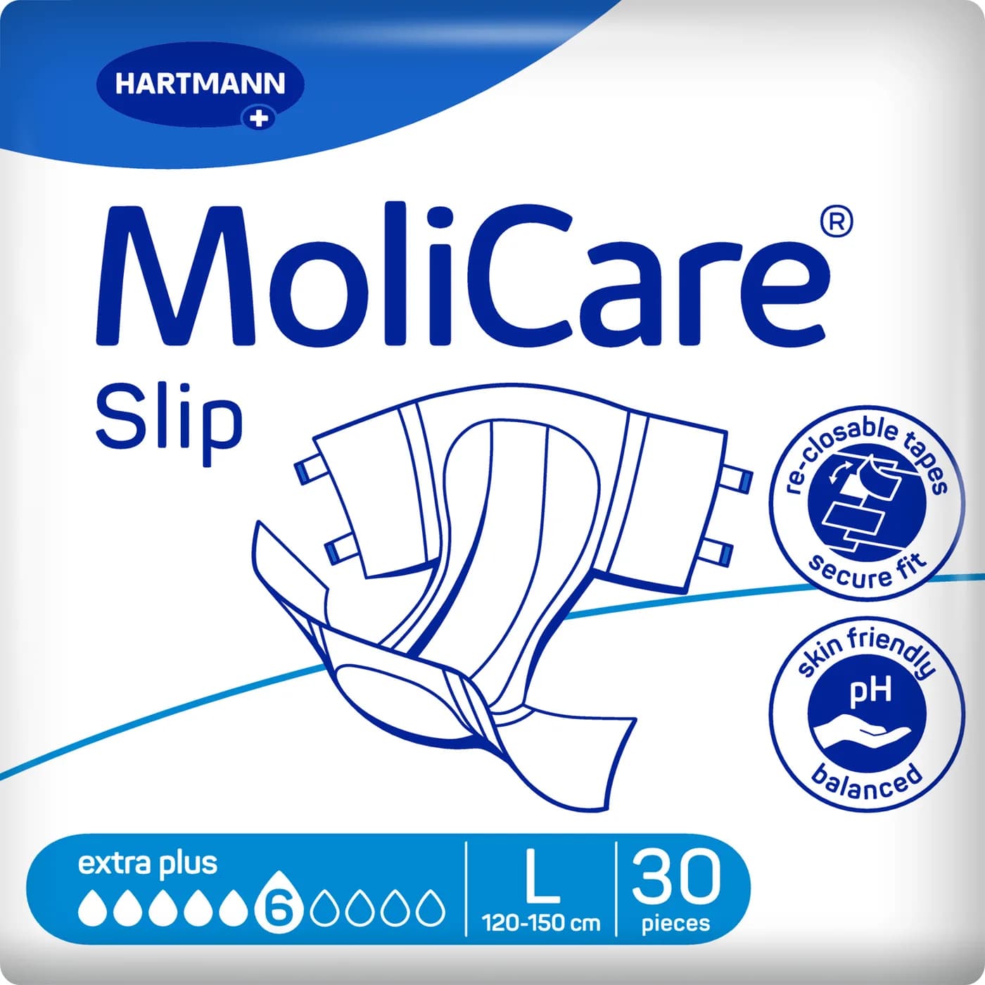 MoliCare Slip Extra plus Πάνες ημέρας L 6 σταγόνων 30 τεμ.
