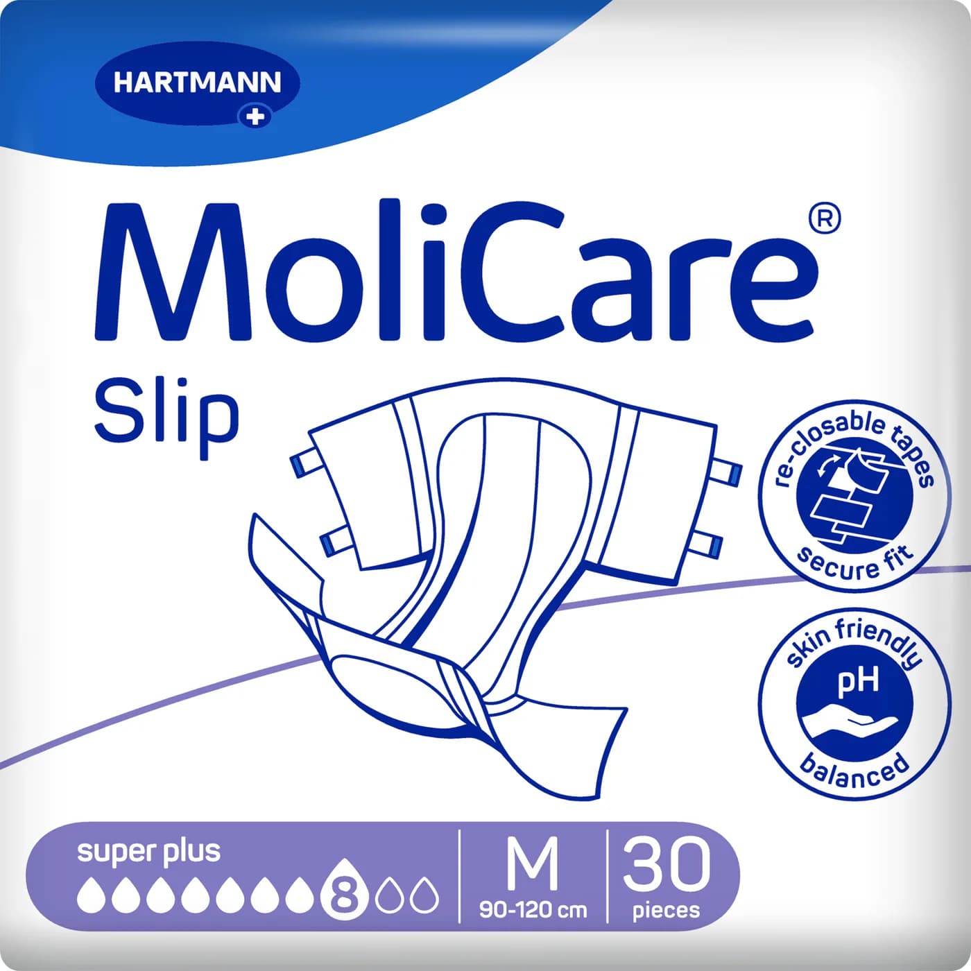 MoliCare Slip Super plus Πάνες νύχτας M 8 σταγόνων 30 τεμ.
