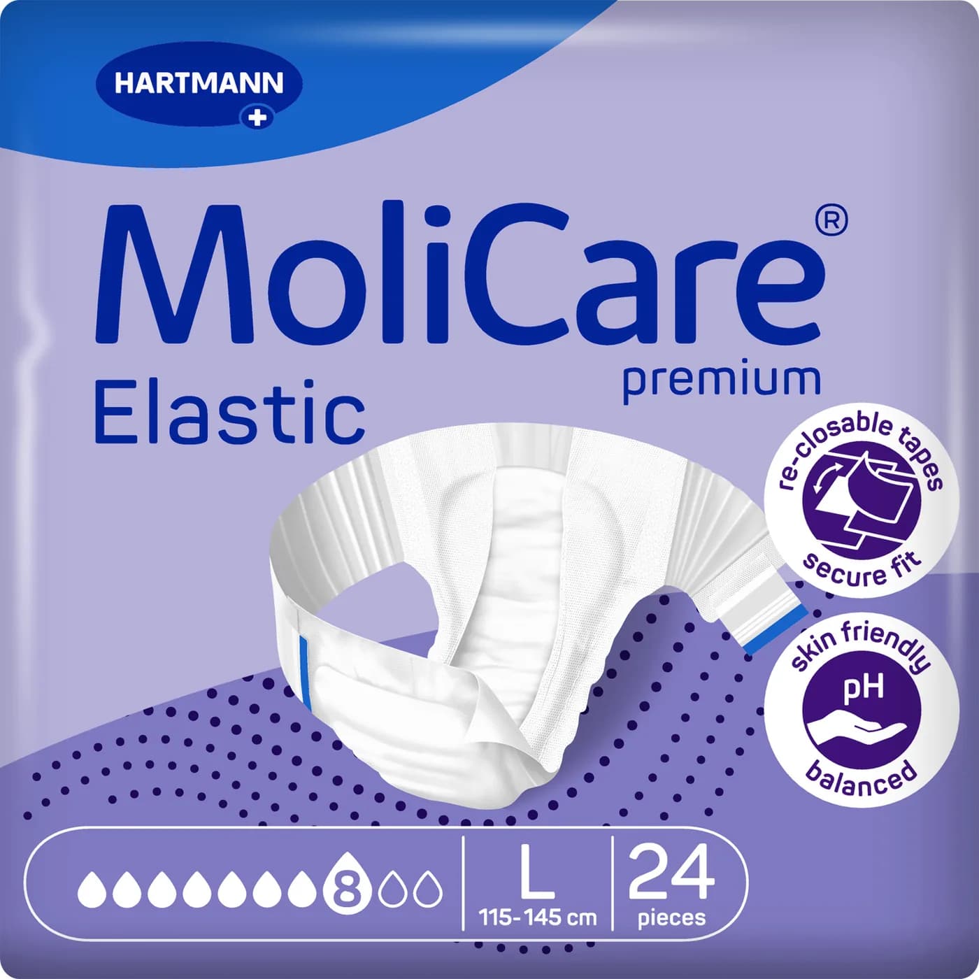 MoliCare Premium Elastic Πάνες νύχτας L 8 σταγόνων 24 τεμ.