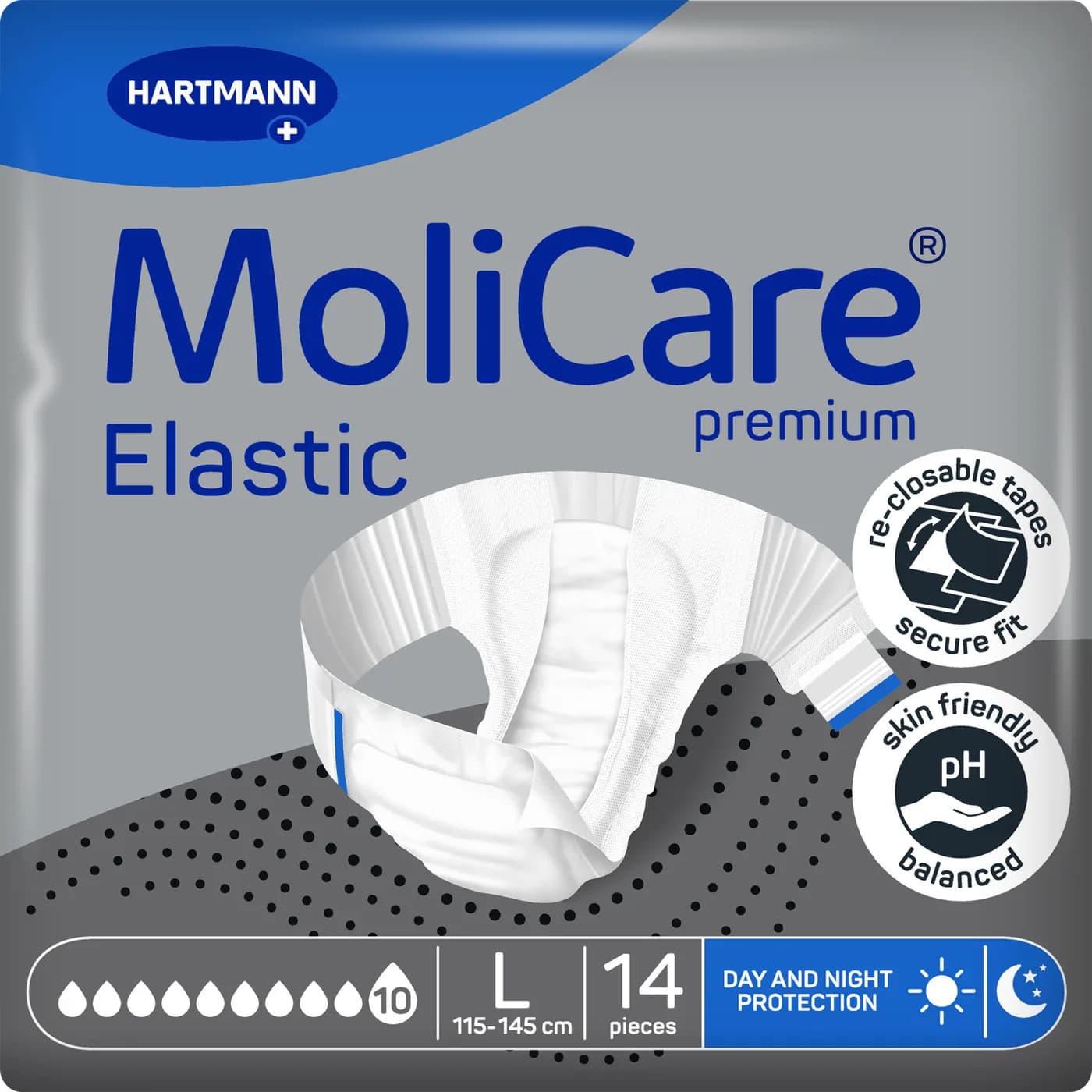 MoliCare Premium Elastic Πάνες νύχτας L 10 σταγόνων 14 τεμ.