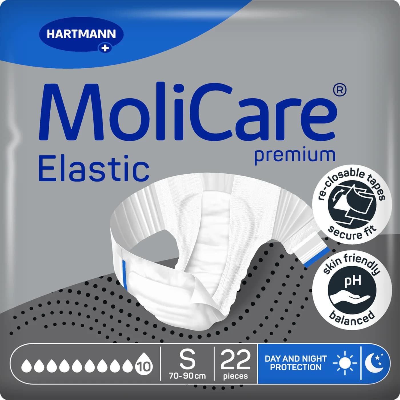 MoliCare Premium Elastic Πάνες νύχτας S 10 σταγόνων 22 τεμ.