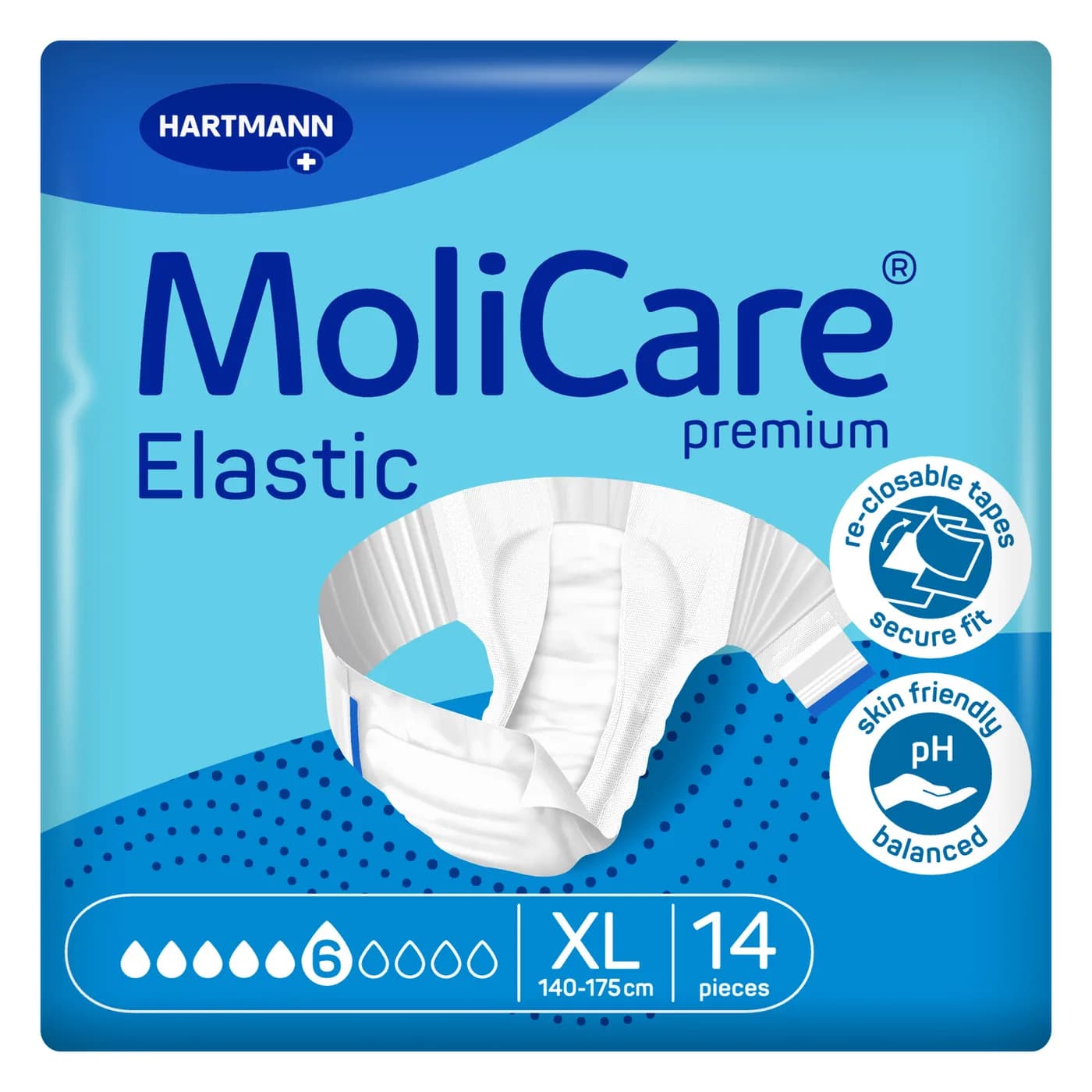 MoliCare Premium Elastic Πάνες ημέρας XL 6 σταγόνων 14 τεμ.