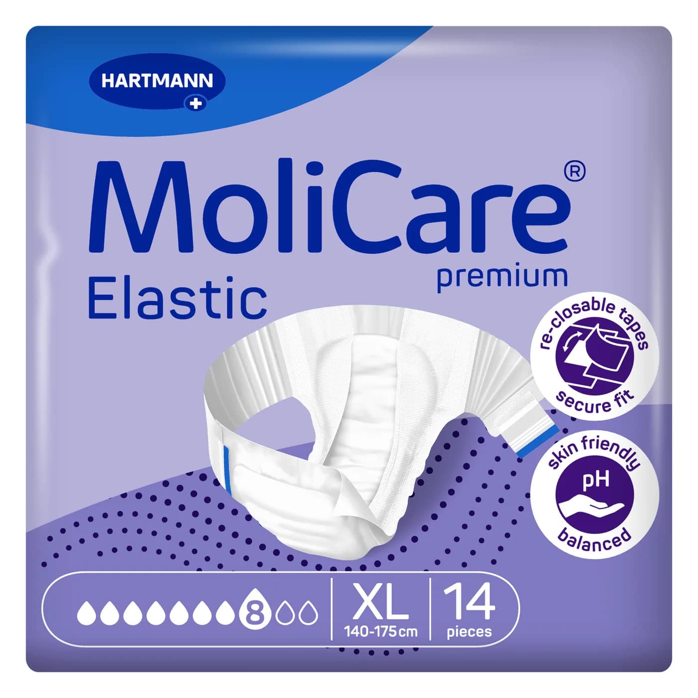 MoliCare Premium Elastic Πάνες νύχτας XL 8 σταγόνων 14 τεμ.